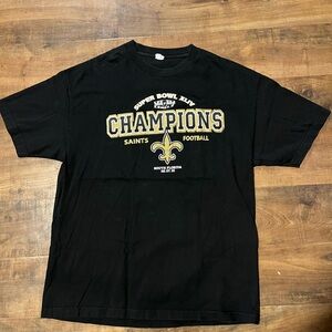 Vintage Y2K 2010 XL Black Saints Super Bowl XLIV Champions Short Sleeve T-Shirt